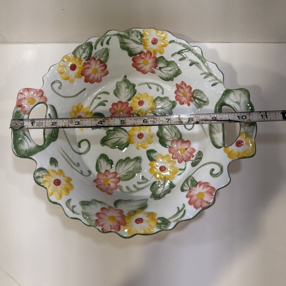 Temptations by Tara Floral Baking Serving Bowl Casserole Dish 10in - Picture 4 of 4